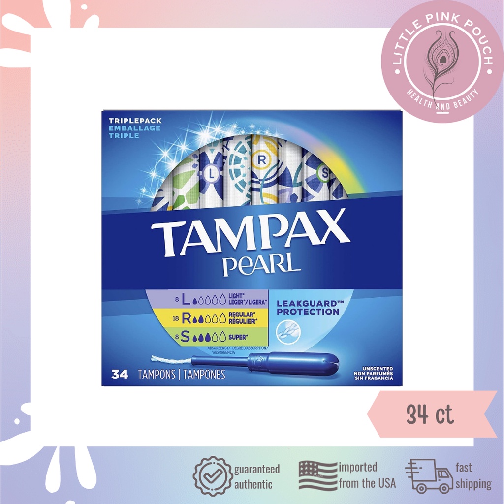 Tampax Pearl Tampons, Light/Regular/Super/Super Plus/Ultra