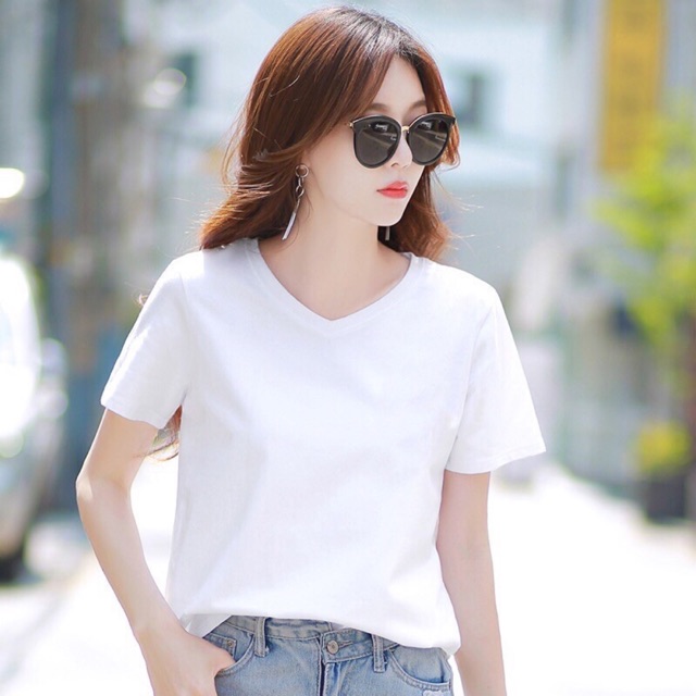 Girls plain outlet white t shirt