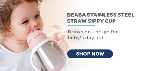 Beaba Stainless Steel Straw Sippy Cup - Sage