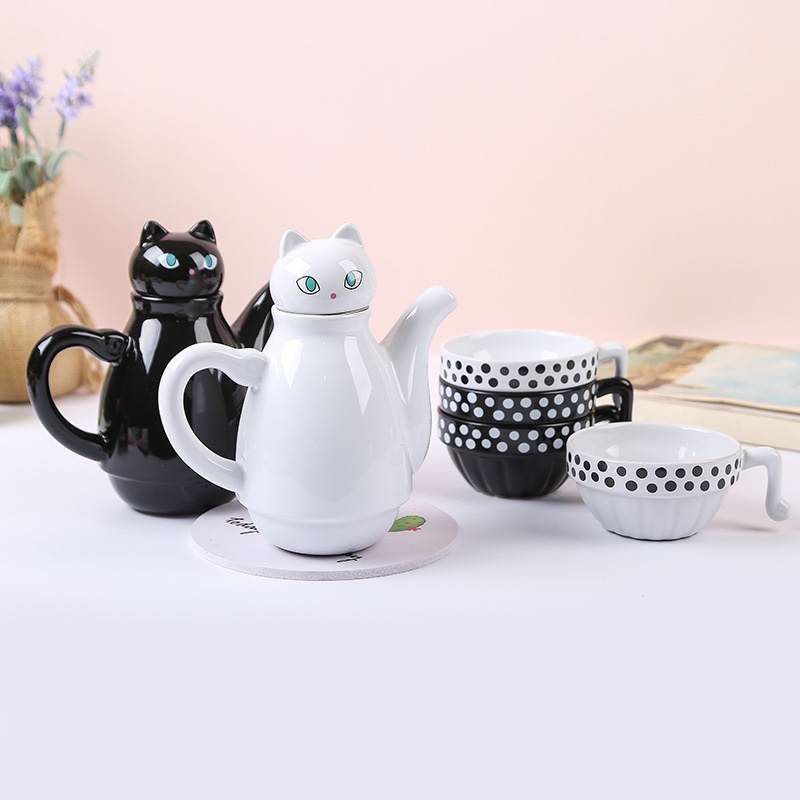 Cat teapot outlet set