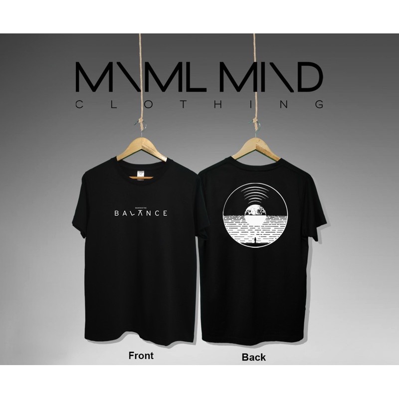 MNML Mind Black Minimalist T-Shirt (BACK AND FRONT PRINT) | Shopee