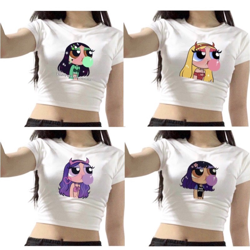 Powerpuff Girls Aesthetic Slim Crop top for tiktok outfit