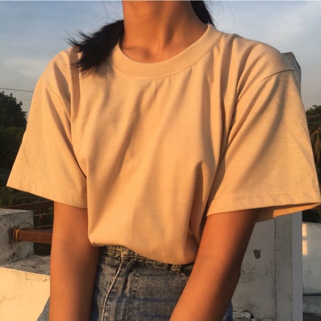 Nude Boyfriend Tee / Oversized Shirt/ Plain Shirt