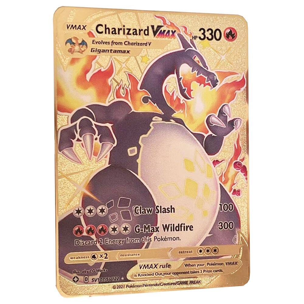 Pokemon Iron Shiny Cards Spanish Metal Pokemon Letters Charizard