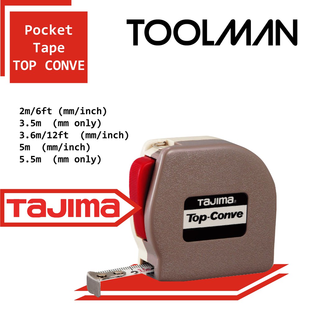 TAJIMA MEASURING TAPE TOP-CONVE 3M - Veligaa Hardware