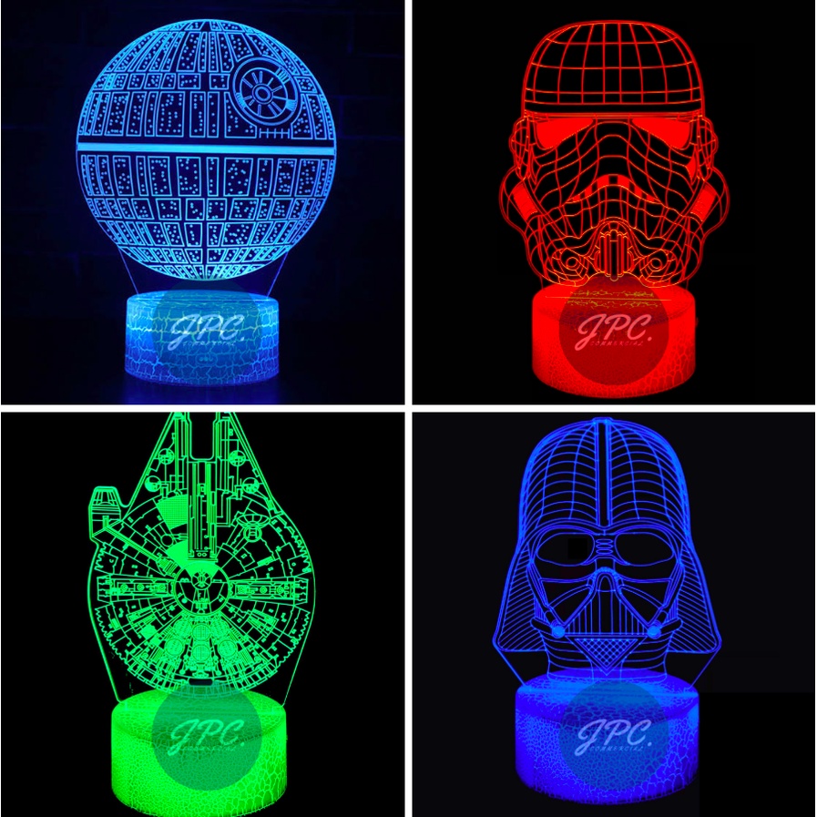 STAR WARS Collection Acrylic 3D Illusion LED Night Lamp Shopee