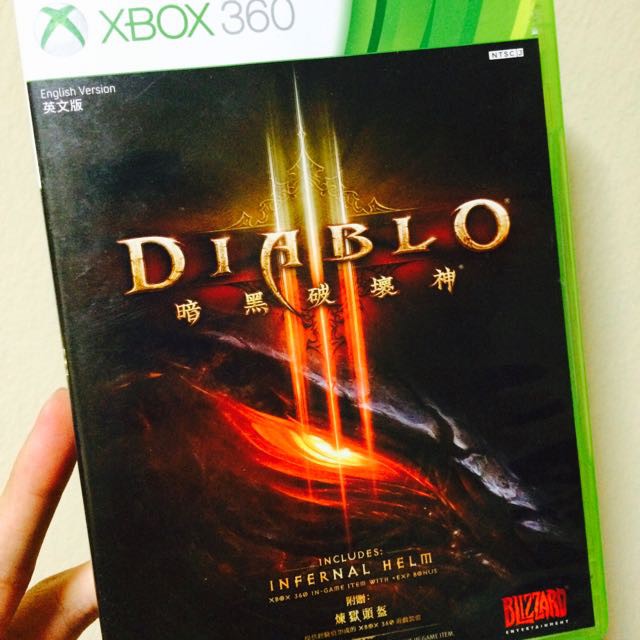 XBOX 360:ORIGINAL DIABLO 3 (INCLUDES INFERNAL HELM), UP TO 4 PLAYER MINT  CONDITION, NTSC-J