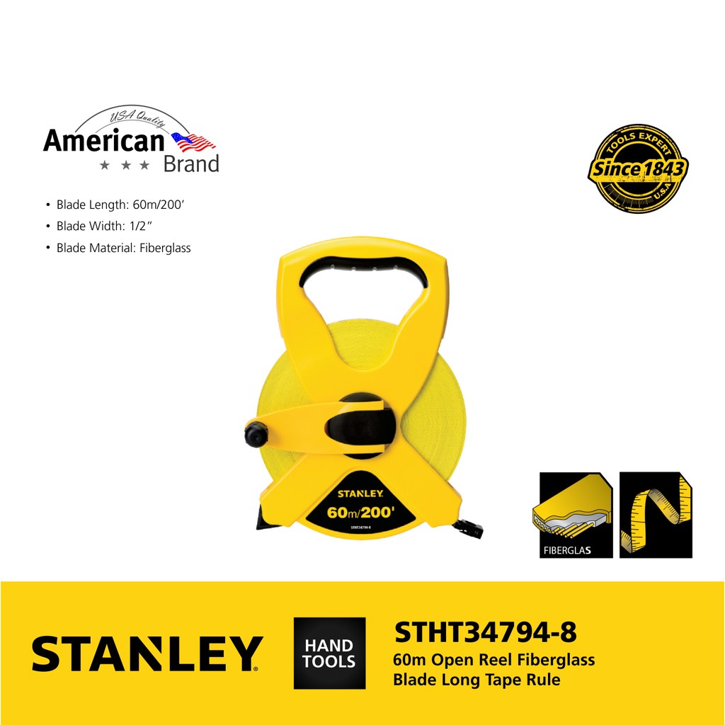 Stanley ST34794 Open Reel Fiberglass Blade Long Tape Rules