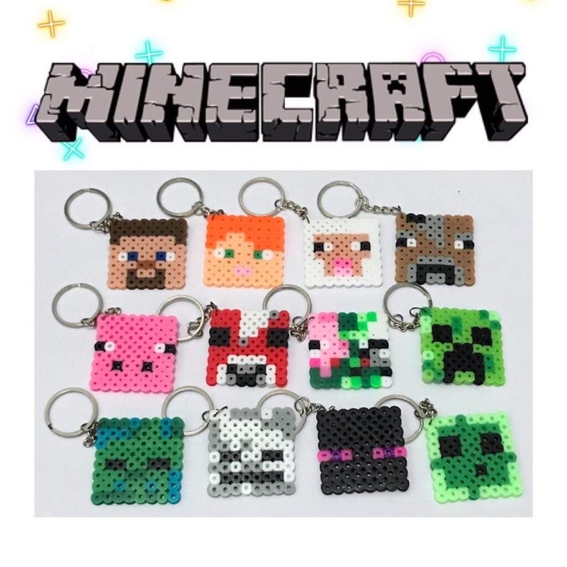 Minecraft Perler Bead Keychains