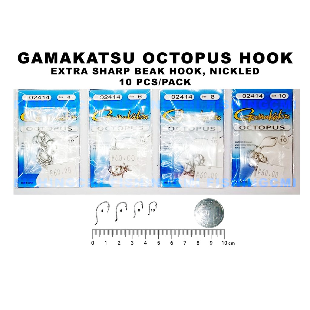 GAMAKATSU OCTOPUS HOOK extra sharp beak hook japan nickel quality