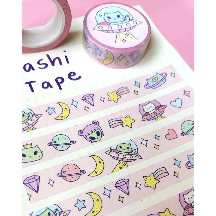 Out of this World Pink Washi Tape for Planners Journals Bujo Diary