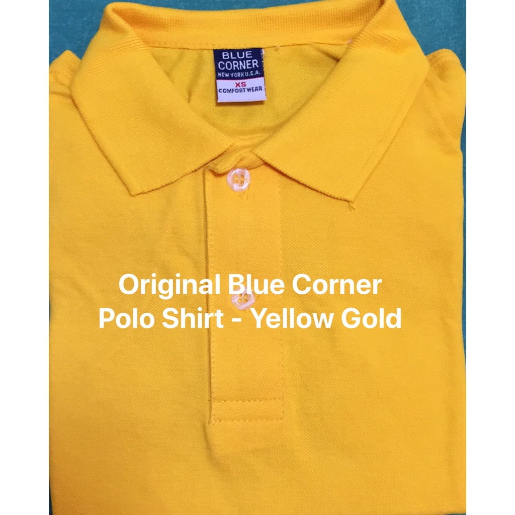 Original Blue Corner Plain Polo shirt (Yellow Gold)