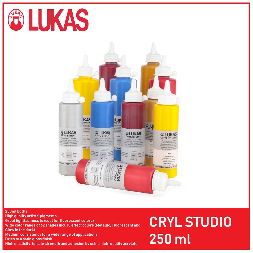 Lukas Cryl Liquid Acrylic - Silver, 250ml Bottle