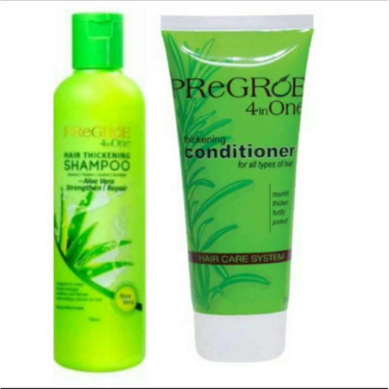 Pregroe 4in1Hair Thickening Aloe Vera Shampoo and Conditioner