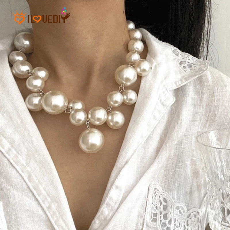 Light Luxury Silver Color Pearl Necklace for Women Clavicle Box Chain  Choker Kpop Small Fresh Jewelry 2023 Versatile Summer - AliExpress