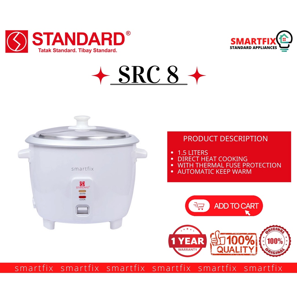 Standard Rice Cooker 1.5L (Plain White) - Yellow Elephant Everyday Low  Price