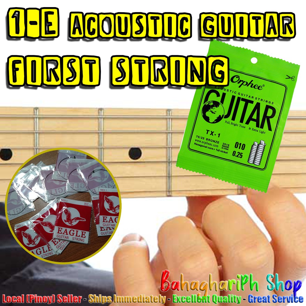 Acoustic guitar on sale e string