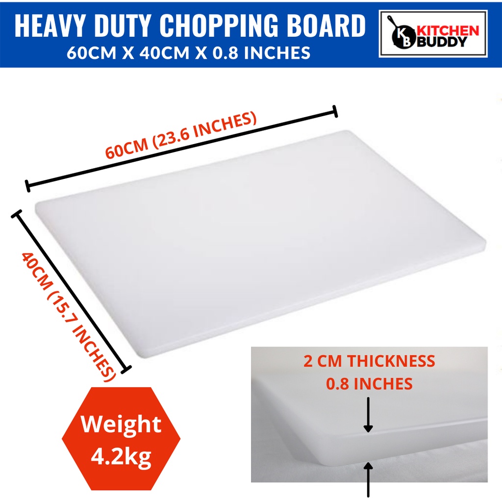 White Polypropylene Chopping Board - 40cm x 60cm