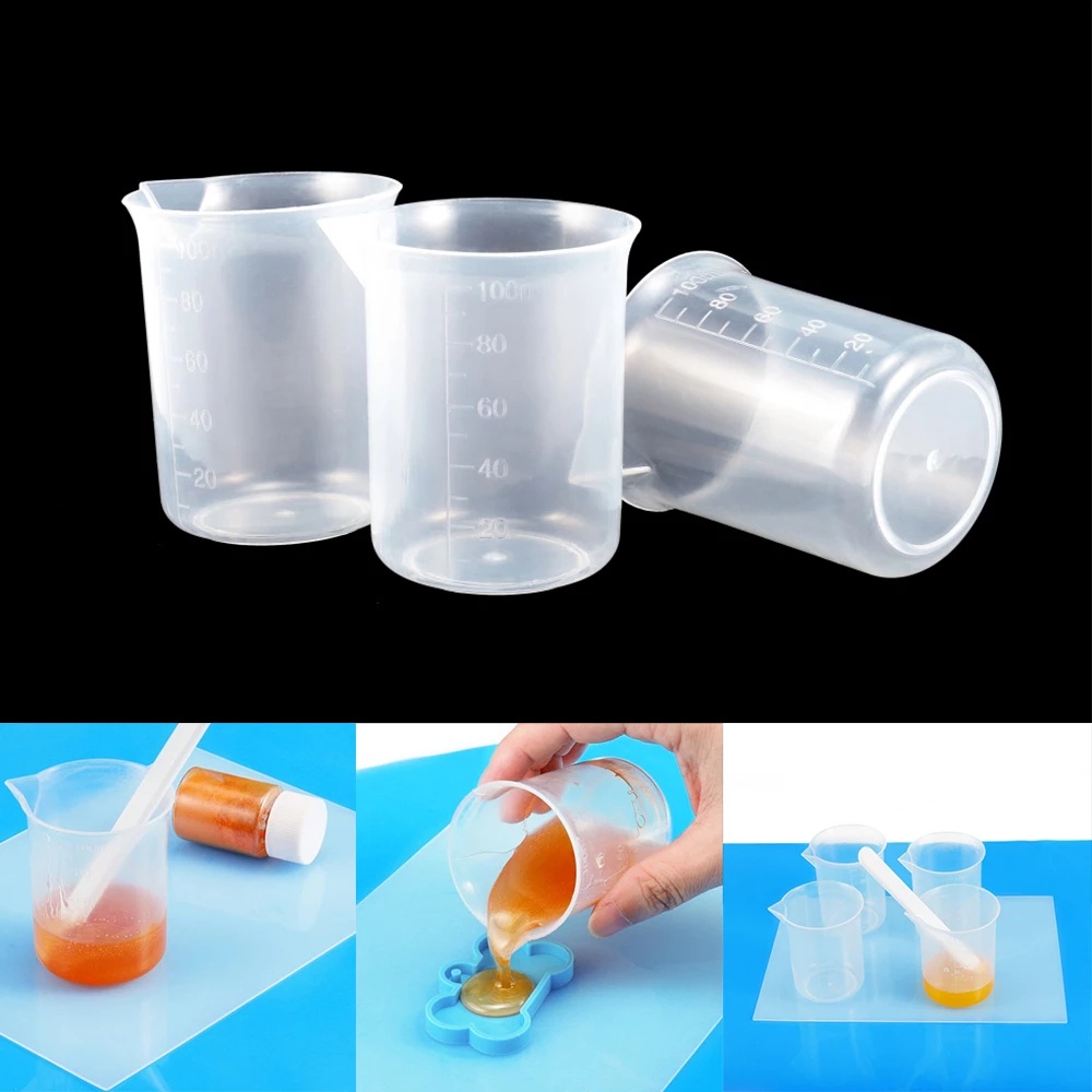 100 ML Plastic Graduated Measuring Cup Liquid Container Epoxy