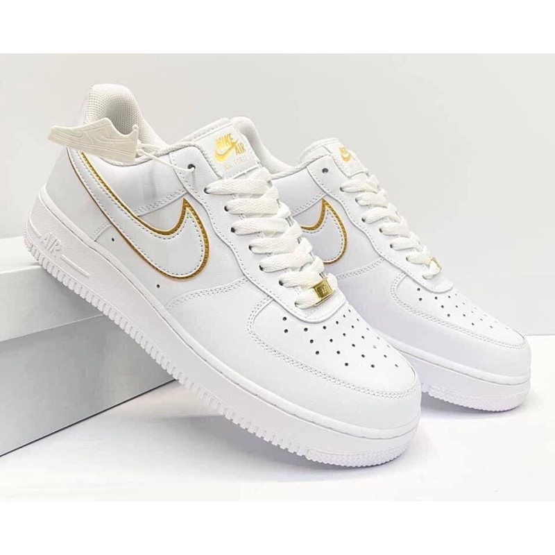 Nike air force hotsell 1 white and gold