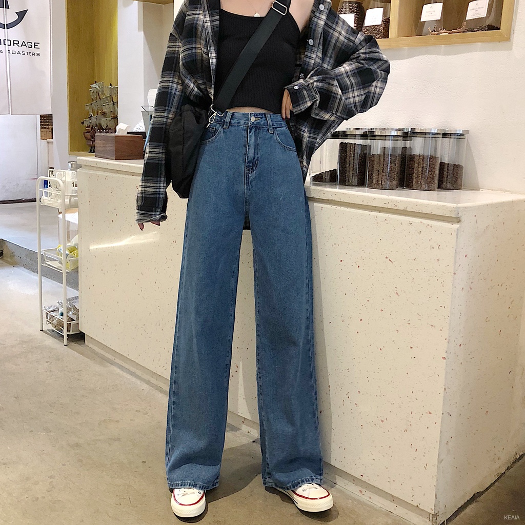 Baggy Jeans Y2k Women's Pants Woman High Waist Female Clothing Streetwear  Korean Fashion Vintage Clothes Denim Straight Leg