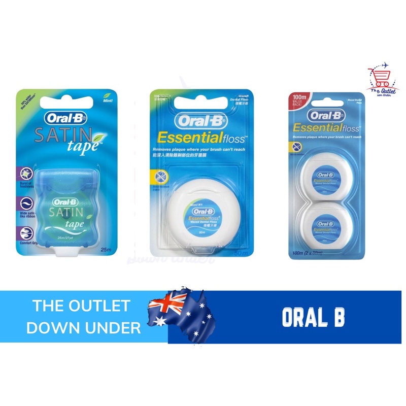 Oral-b Essential Floss Dental Floss 50m 2 Pack / Satin Tape 25M / Superfloss  50s