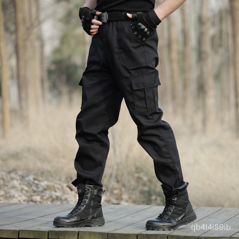 Mens Combat Pants Tactical Army Military Black Knee Pads Sports Trousers  Outdoor