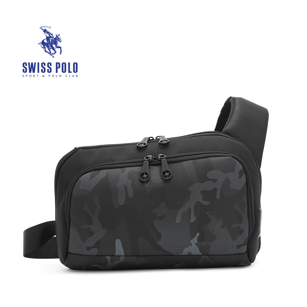 Swiss Polo Water Resistant Waist Bag Chest Bag SXQ 6208 Black