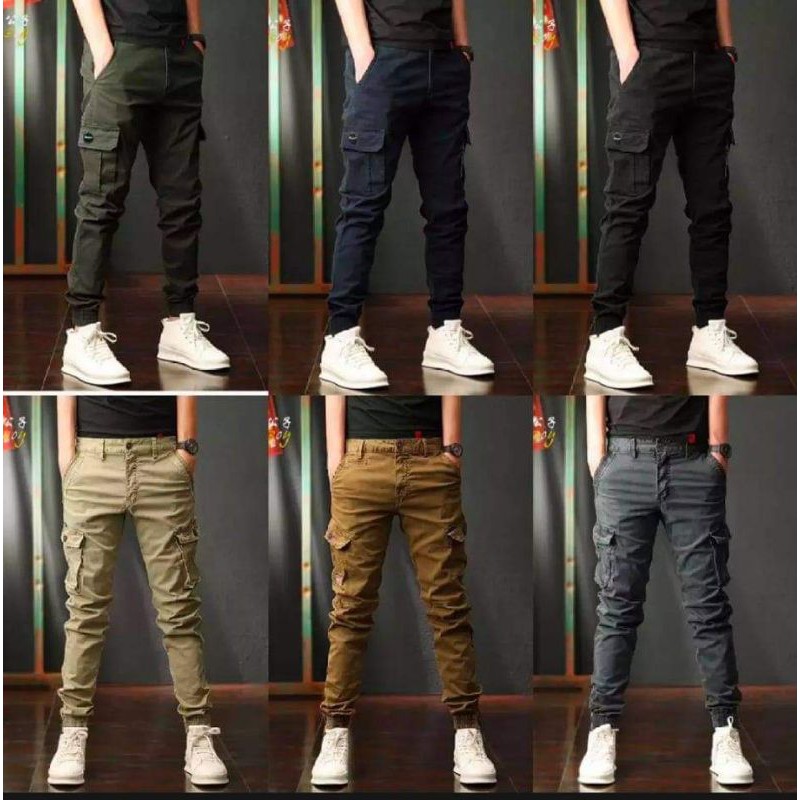 Trendy Fashion Mens Cargo Jogger pants 6 Pocket