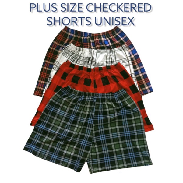 Plus size hot sale checkered shorts