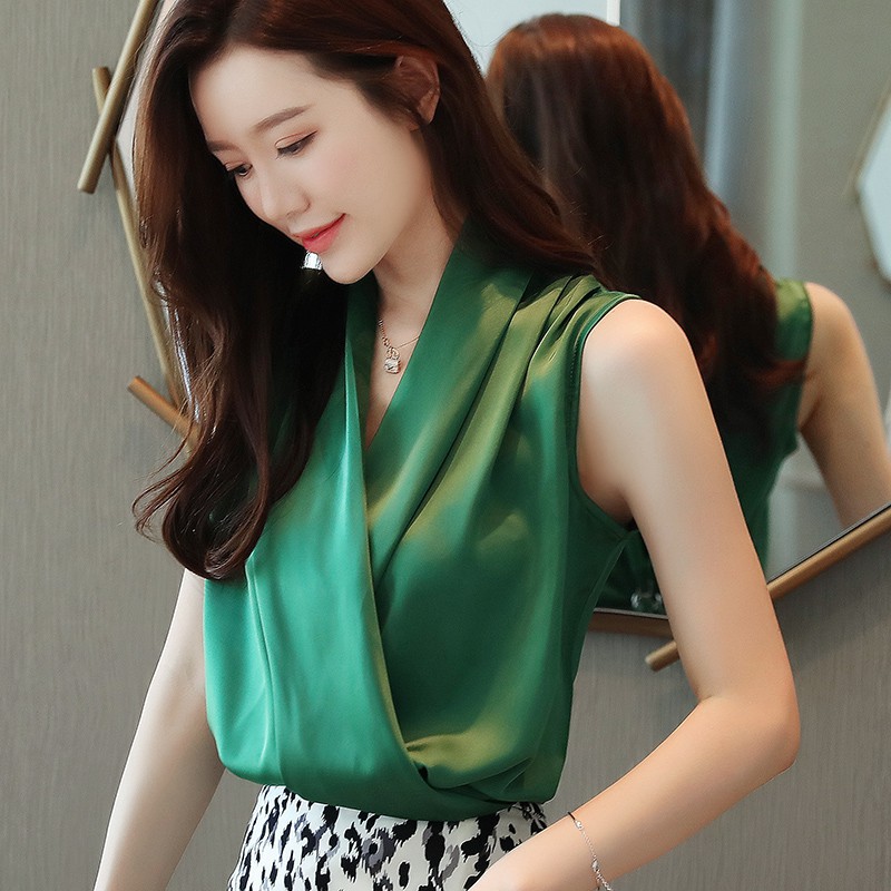 Korean best sale sleeveless blouse