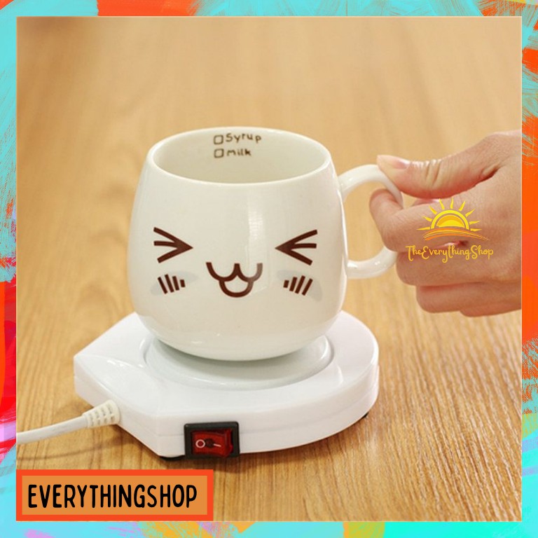 15W Electric Desktop Heater Milk Tea Coffee Hot Beverage Mug Warmer Cup Mat  Pad