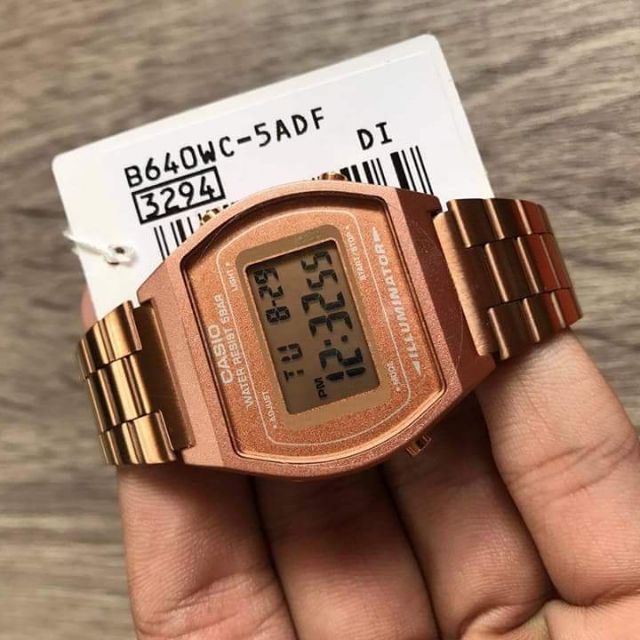 Casio B640 Rose Gold Digital Watch B640WC 5A Shopee Philippines