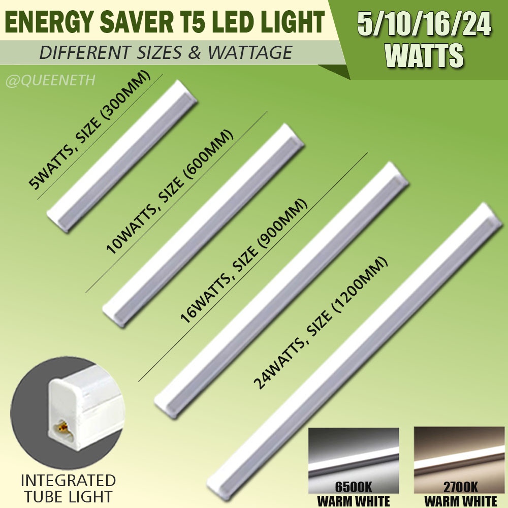 T5 bulb outlet wattage