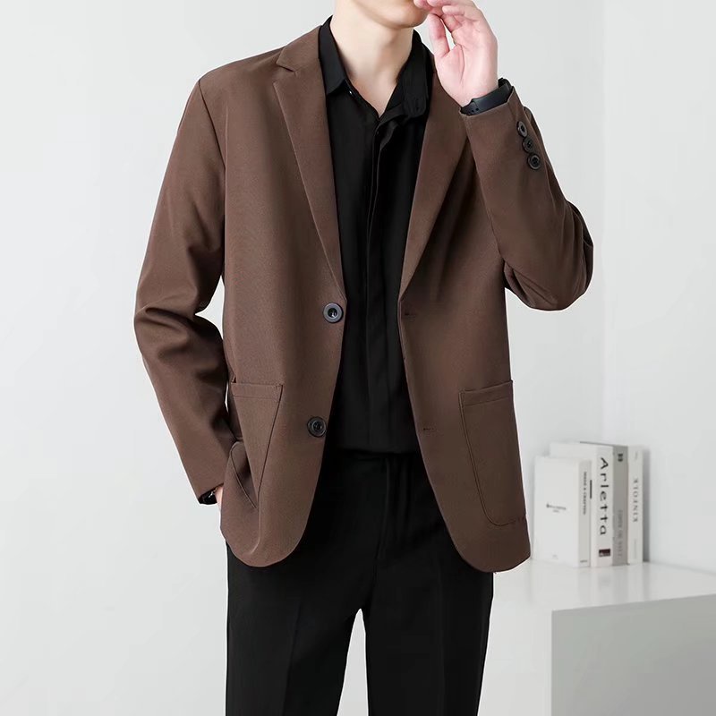 Red Suit Jacket Men Korean Style Trend Loose Leisure Cool Suit Spring  Vintage Tops Male Fashion