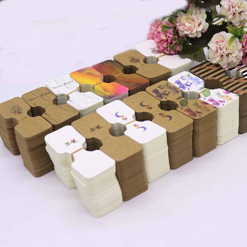 5x6.5cm/5x7cm 50Pcs/Lot Earring Card Cool Girl /Flower Girl /Abstract  painting Fashion paper card Jewelry Accessory Card