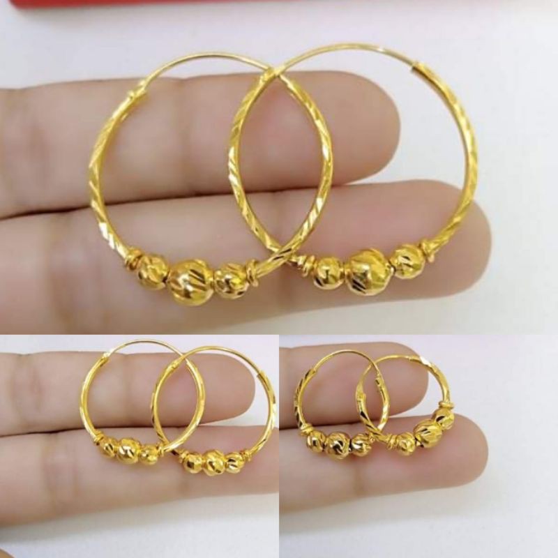 21k gold on sale hoop earrings