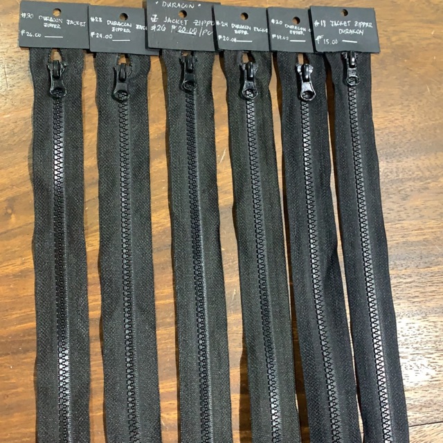 18 to 32 Black Duracon Separable Jacket Zipper (Per Piece)