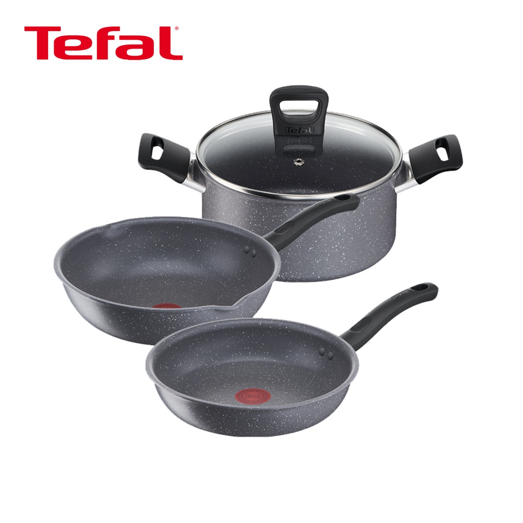Tefal Cookware Set 7 Pieces Granite Natural Force-7