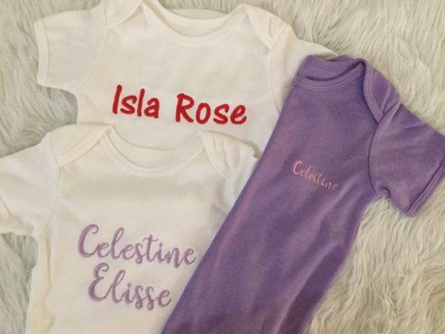 Personalized baby hotsell onesies embroidered