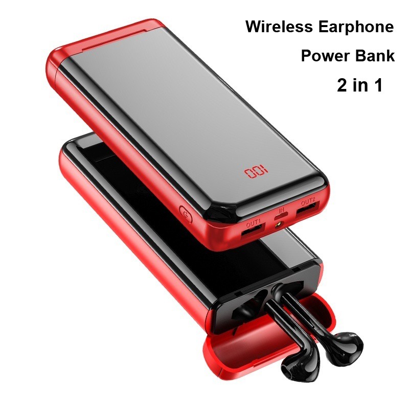 Bluetooth earphone discount with power bank