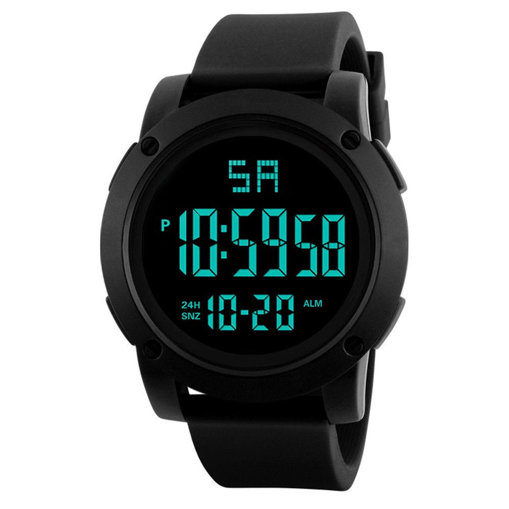 Black digital outlet watch