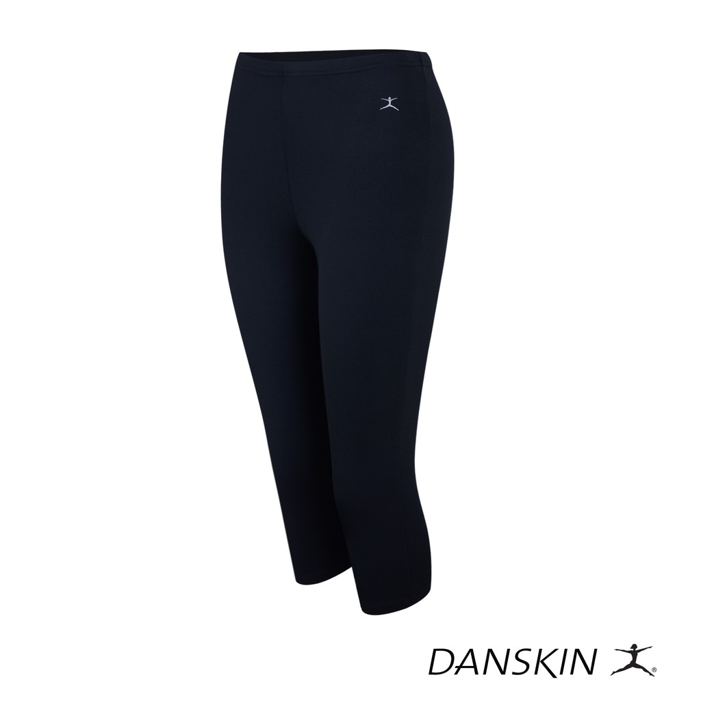 Danskin Training Mid Waist Capri w/ Reflective Logo for Gym Sports