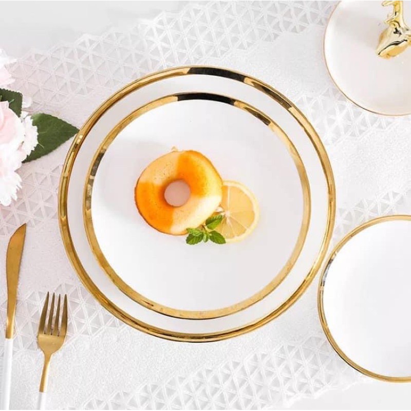 Gold and white plate sale