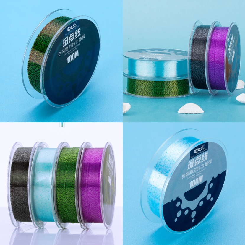 100M Fishing Line Speckle Carp Fluorocarbon Invisible Camouflage