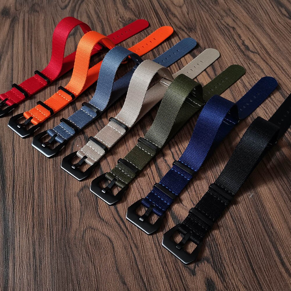 20mm 22mm Seatbelt Watch Band Nylon Strap 007 James Bond Military