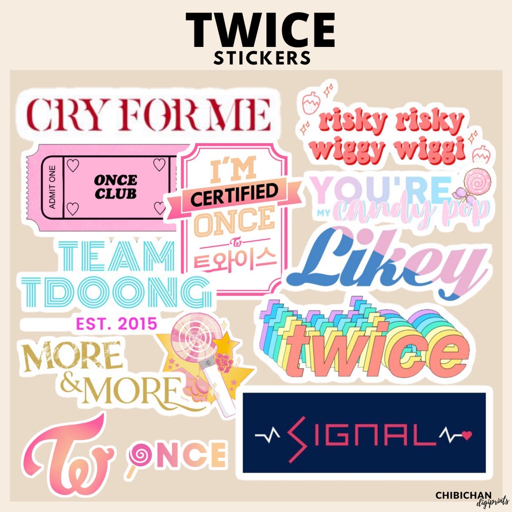 Cartoon Twice Sticker, Twice Lovely Stickers, Twice Stickers Kpop
