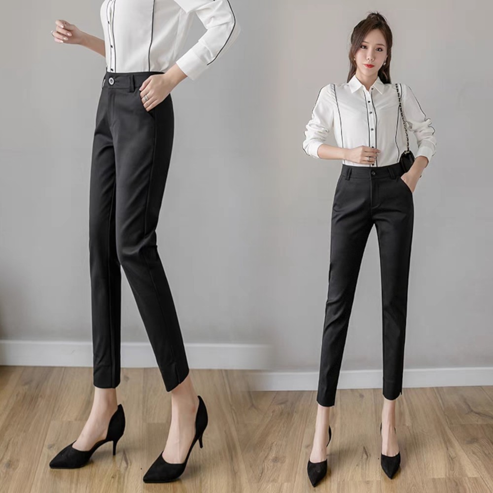 Trousers High Waist for Women Kny Straightcut Slim Slacks Pants Officewear  Business Formal Wear for Women #011#