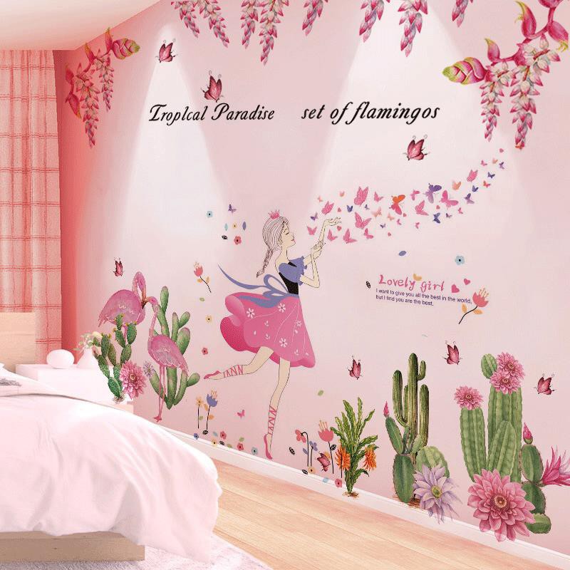 Creative Cartoon Cute Unicorn Wall Stickers For Kids Rooms Home Decor Girl  Bedroom Background Wall Decor Self Adhesive Stickers