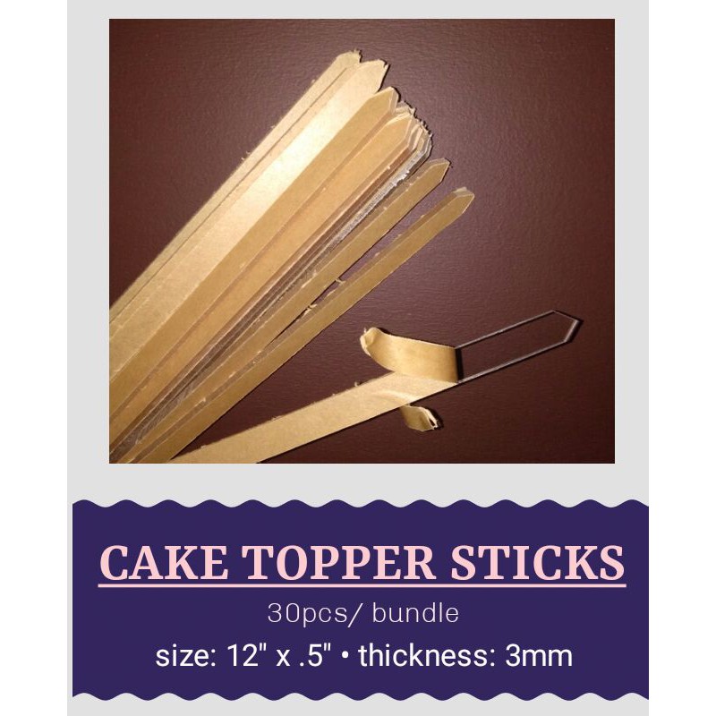 Acrylic Cake Topper Sticks, Thick